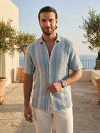 Chemise manches courtes rayée pour homme – Style casual été