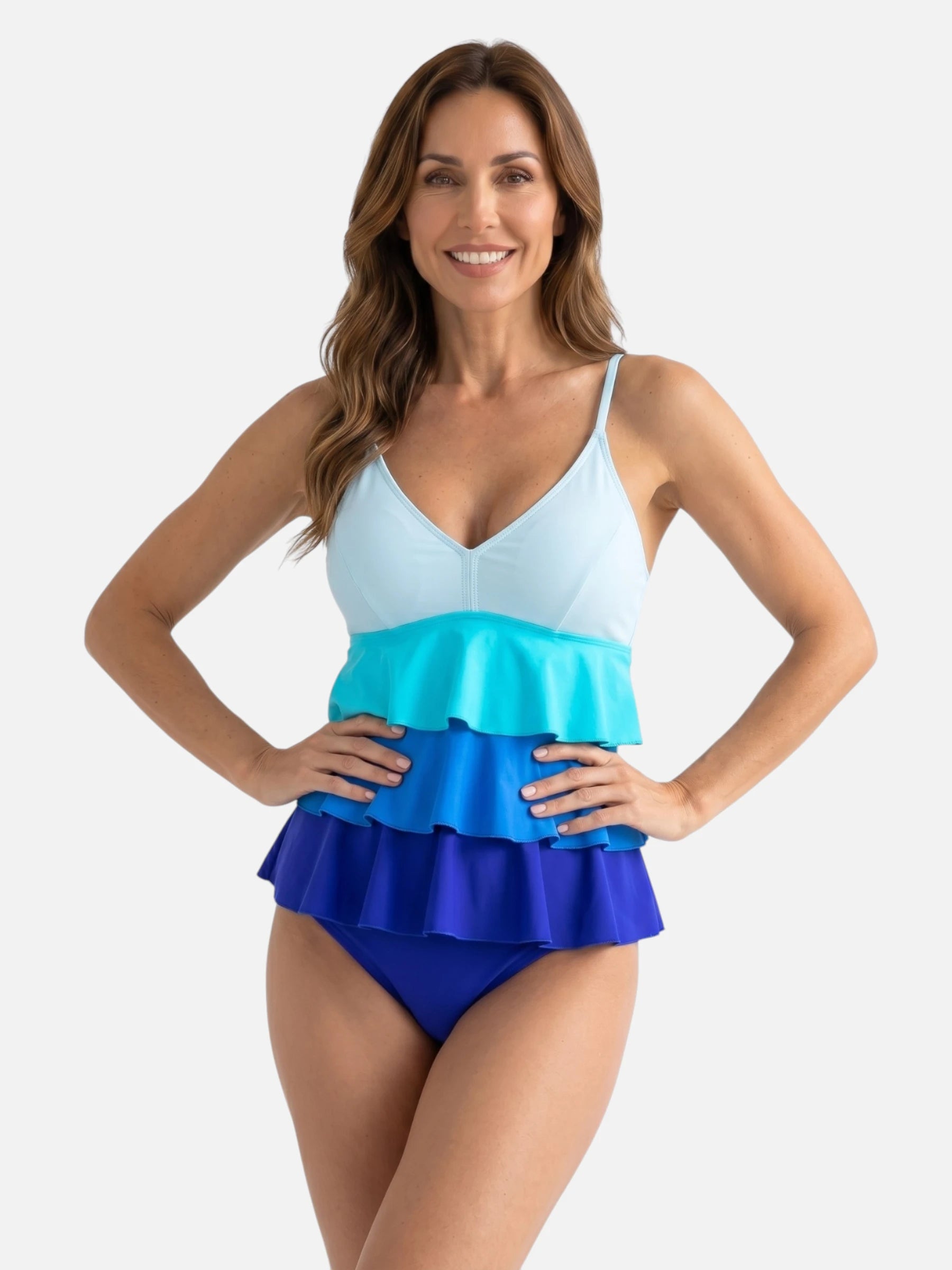 Tankini Femme Col V à Volants