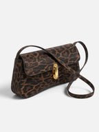 Sac Bandoulière Femme Imprimé Léopard Fermoir Tournant