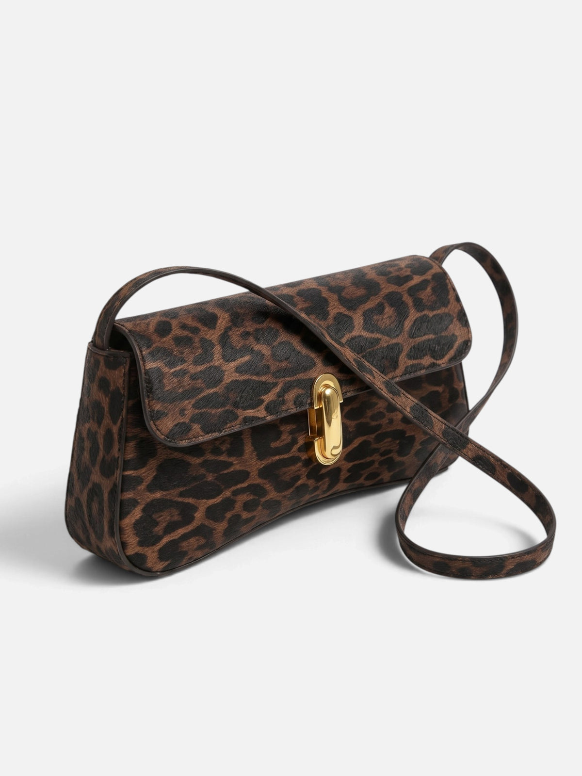 Sac Bandoulière Femme Imprimé Léopard Fermoir Tournant