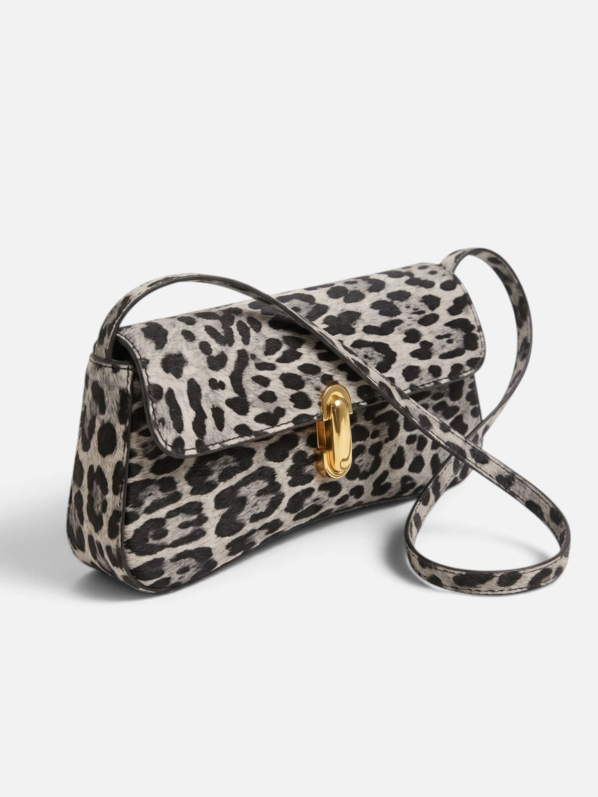 Sac Bandoulière Femme Imprimé Léopard Fermoir Tournant