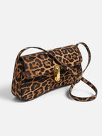Sac Bandoulière Femme Imprimé Léopard Fermoir Tournant