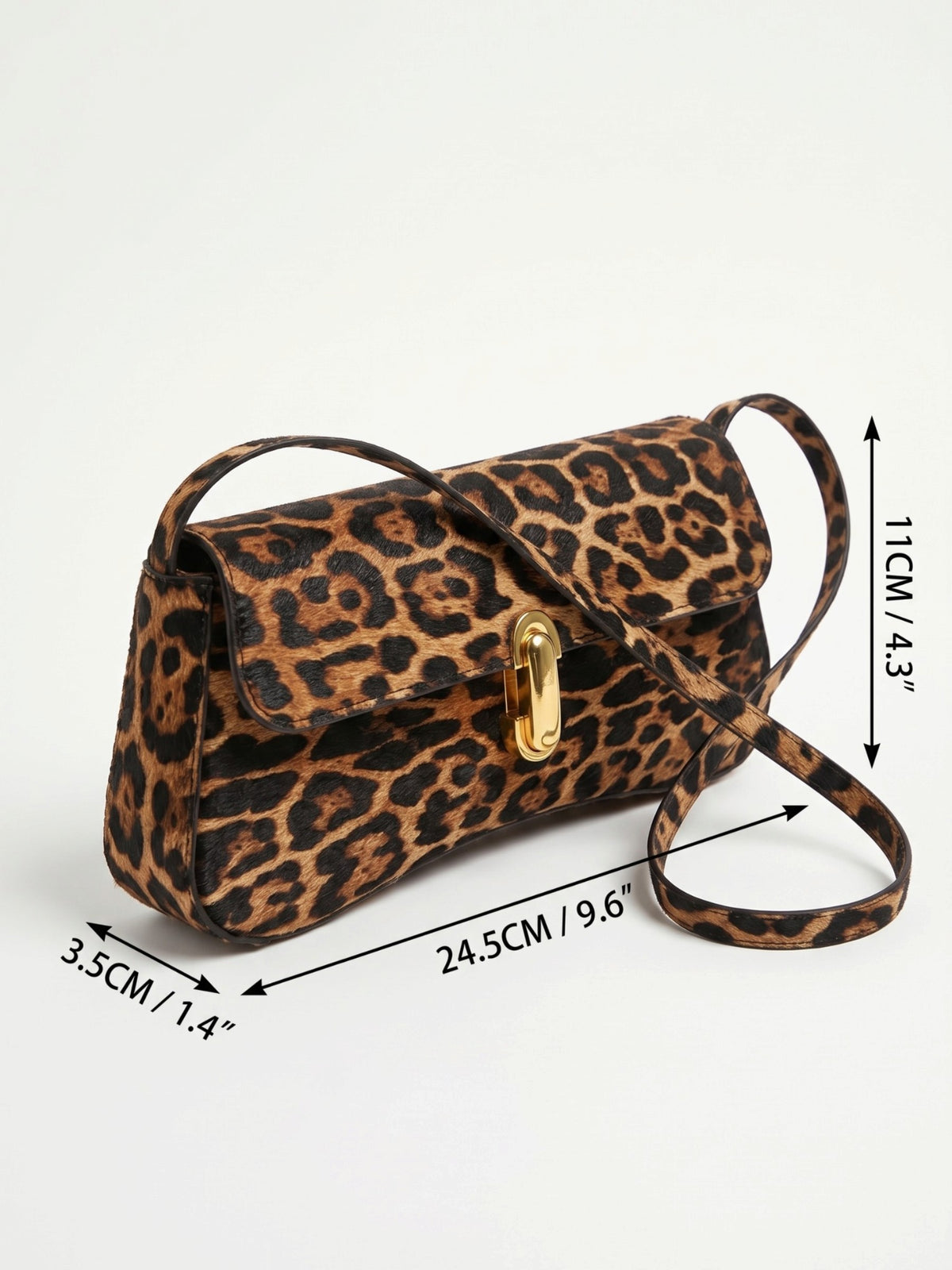 Sac Bandoulière Femme Imprimé Léopard Fermoir Tournant