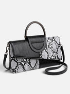 Sac Bandoulière Femme Effet Serpent à Poignée