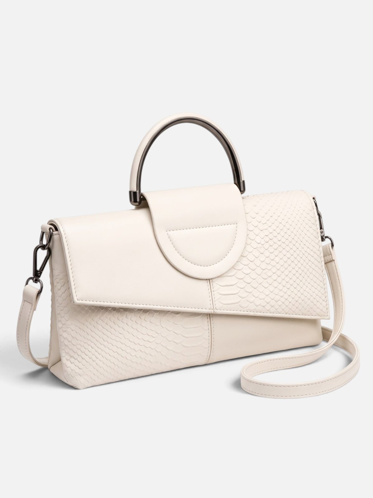 Sac Bandoulière Femme Effet Serpent à Poignée