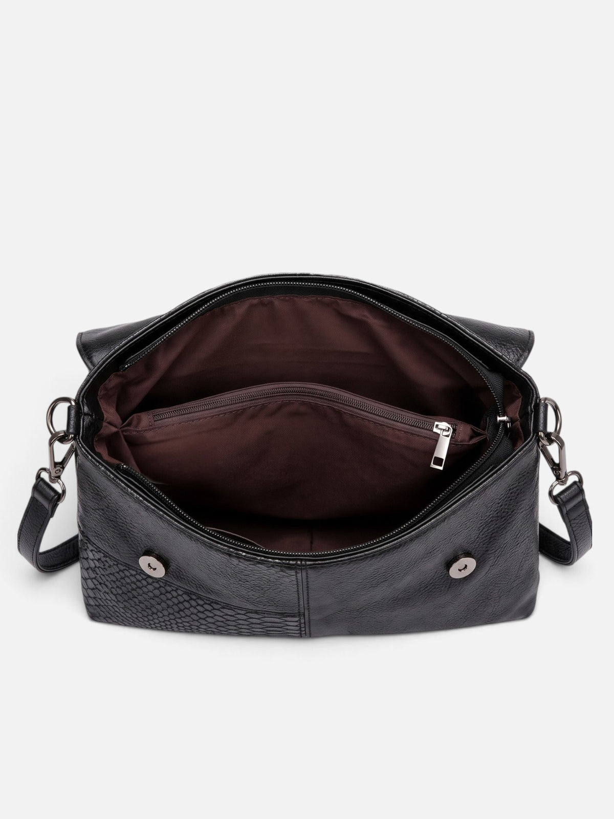 Sac Bandoulière Femme Effet Serpent à Poignée