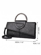 Sac Bandoulière Femme Effet Serpent à Poignée