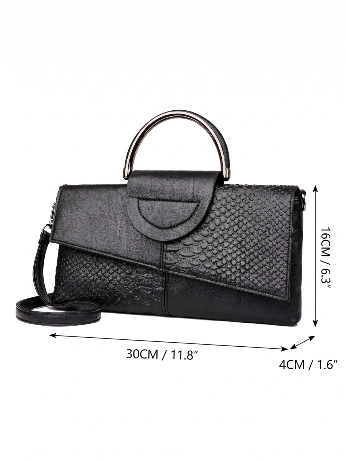 Sac Bandoulière Femme Effet Serpent à Poignée