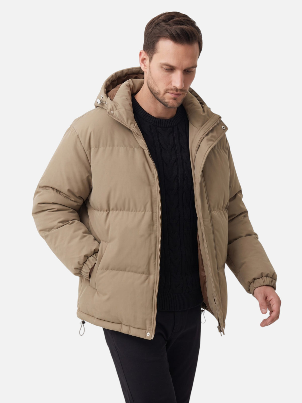Doudoune Homme à Capuche Zippée