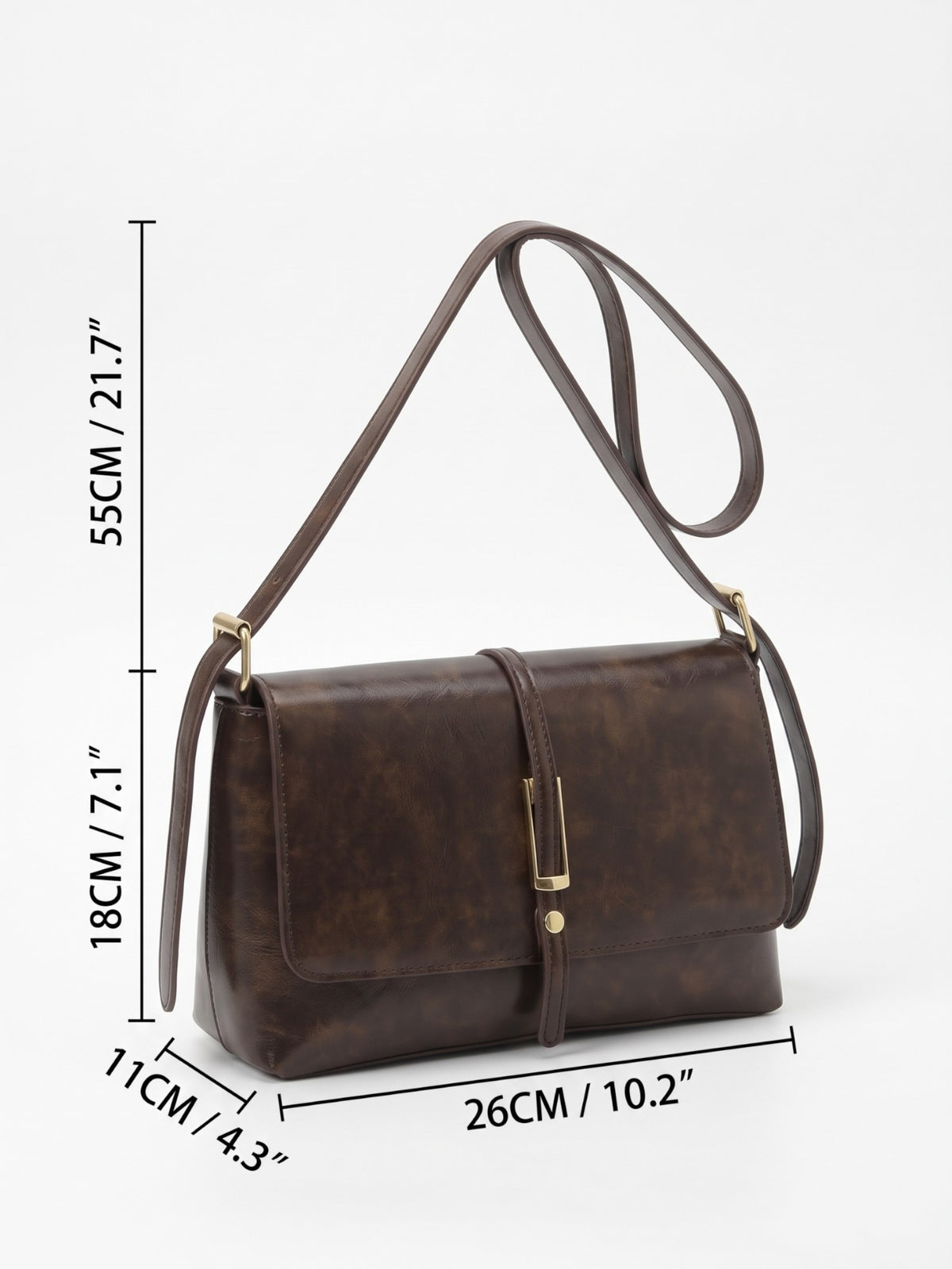Sac Bandoulière Femme Simili Cuir Boucle Dorée