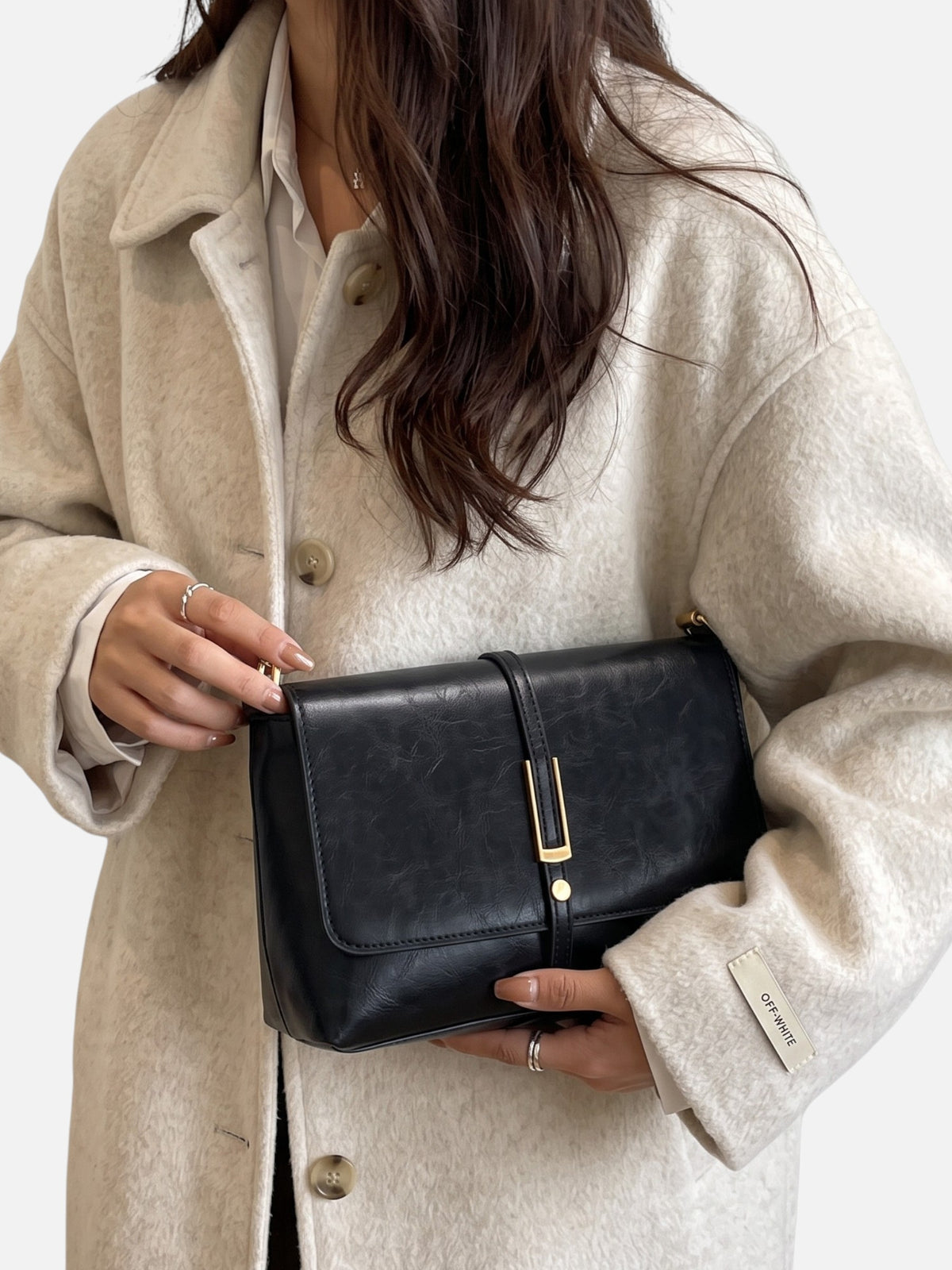 Sac Bandoulière Femme Simili Cuir Boucle Dorée