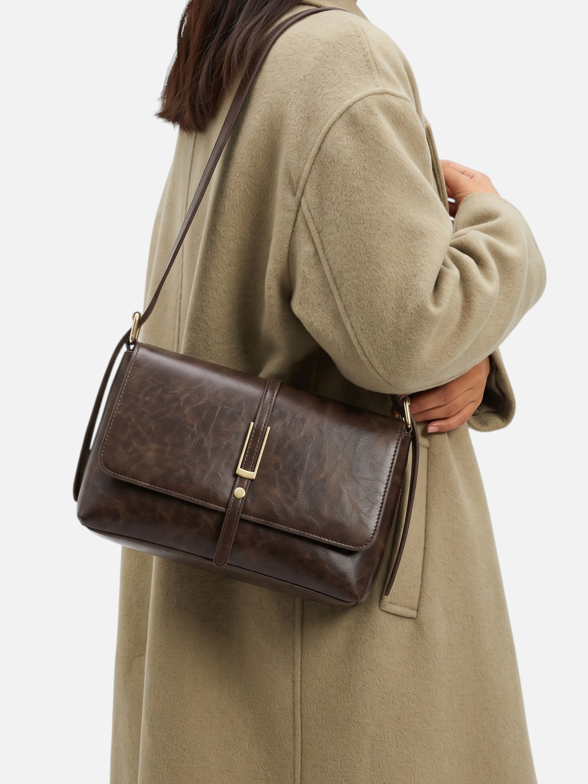 Sac Bandoulière Femme Simili Cuir Boucle Dorée