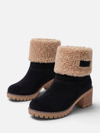 Women's Teddy Cuff Block Heel Ankle Boots