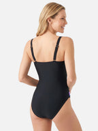 Maillot de Bain Femme Une Pièce Col V Croisé Imprimé Multicolore