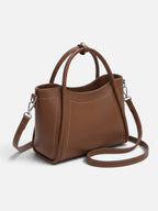 Women’s Leather Look Top Handle Tote Bag