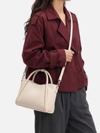 Women’s Leather Look Top Handle Tote Bag