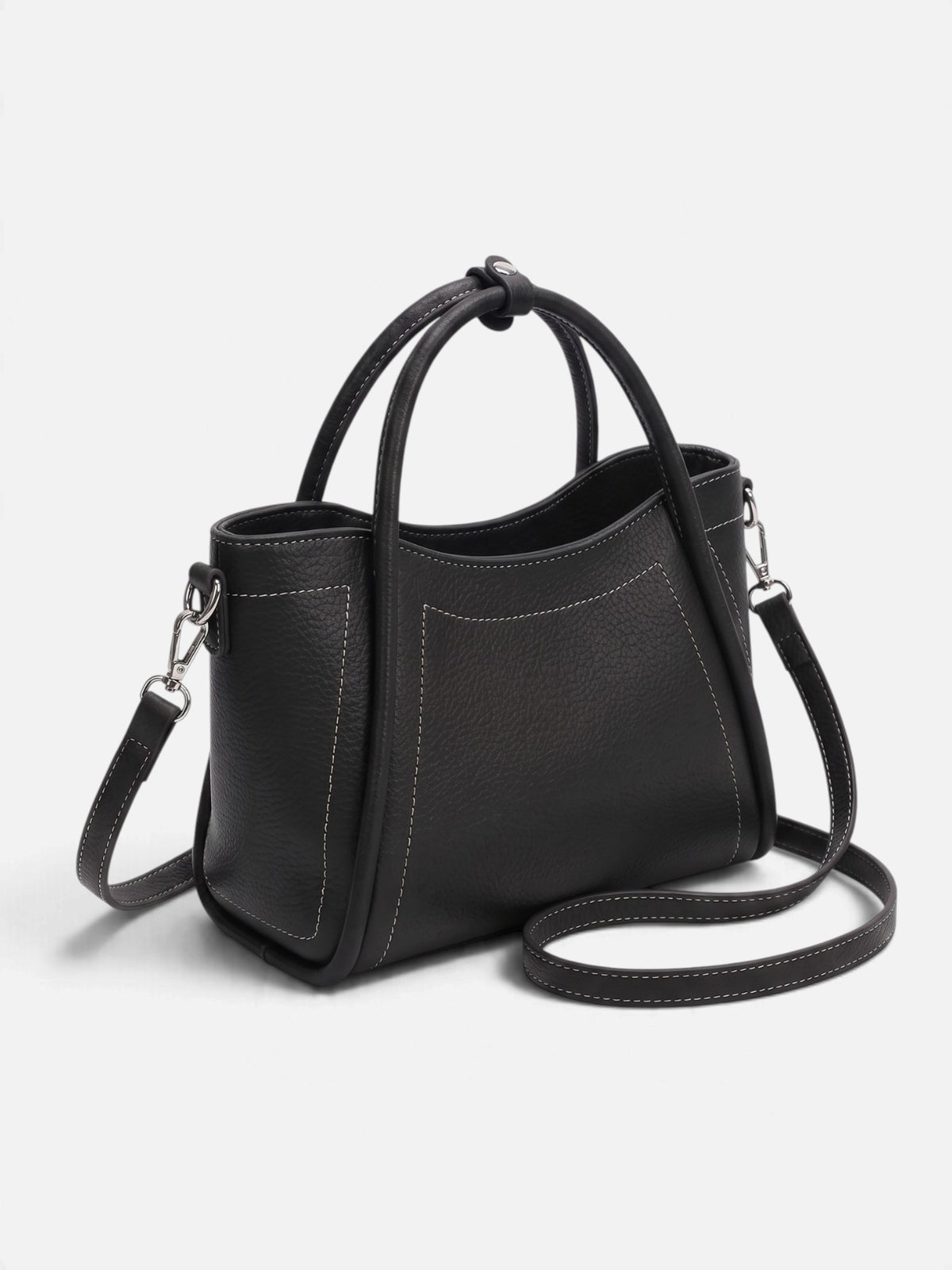 Women’s Leather Look Top Handle Tote Bag