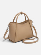 Women’s Leather Look Top Handle Tote Bag