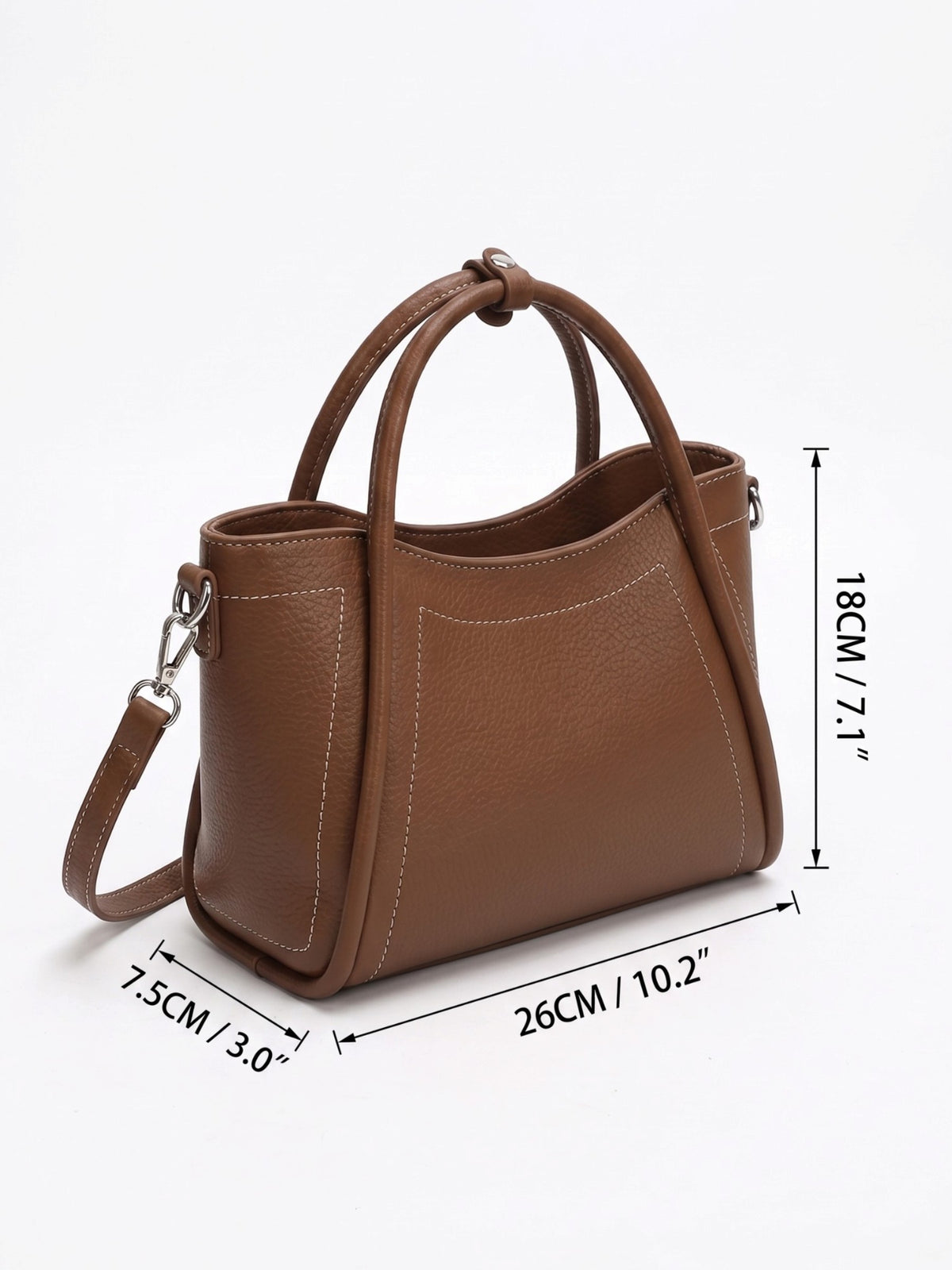 Women’s Leather Look Top Handle Tote Bag