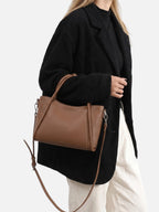 Women’s Leather Look Top Handle Tote Bag