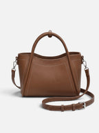 Women’s Leather Look Top Handle Tote Bag