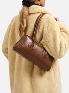 Sac Bowling Femme Simili Cuir Double Zip