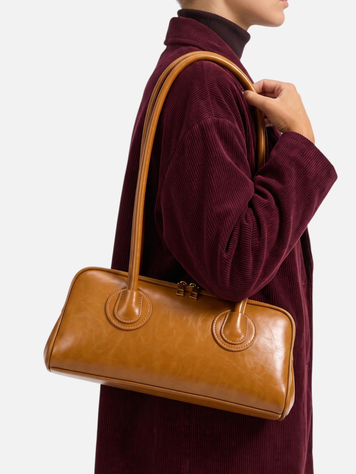 Sac Bowling Femme Simili Cuir Double Zip