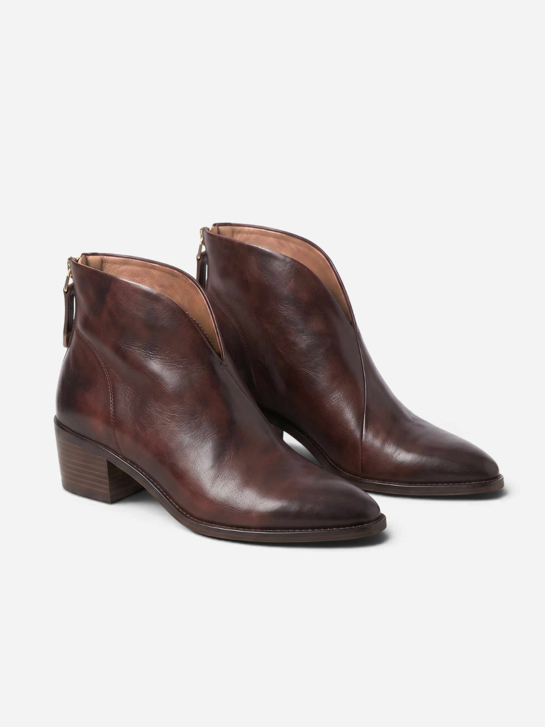Bottines Femme en Cuir à Bout Pointu