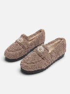 Women’s Teddy Pearl Embellished Loafer Slippers