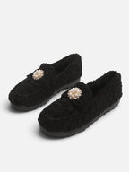 Women’s Teddy Pearl Embellished Loafer Slippers