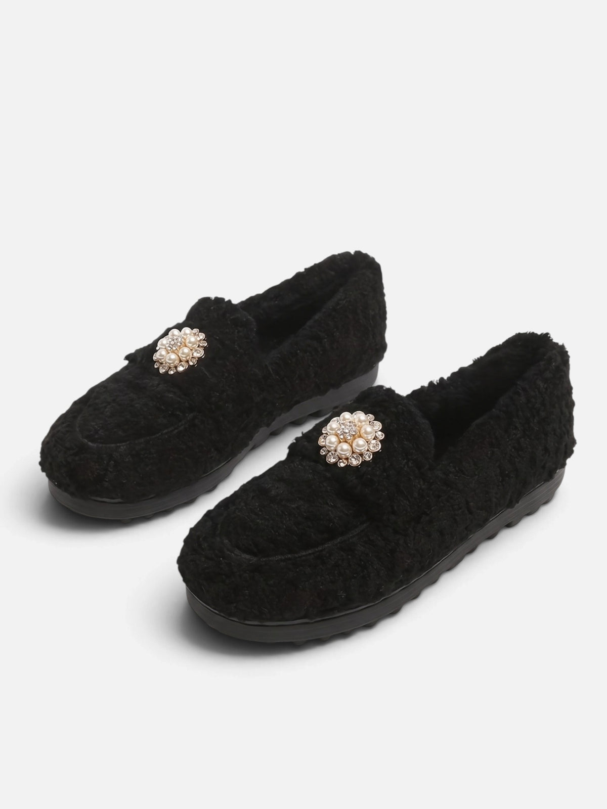 Women’s Teddy Pearl Embellished Loafer Slippers