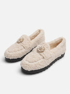 Women’s Teddy Pearl Embellished Loafer Slippers