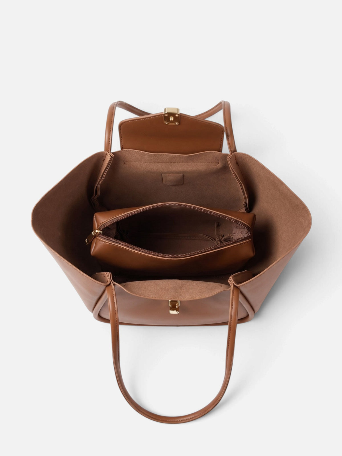 Sac Cabas Femme Simili Cuir Fermoir avec Pochette