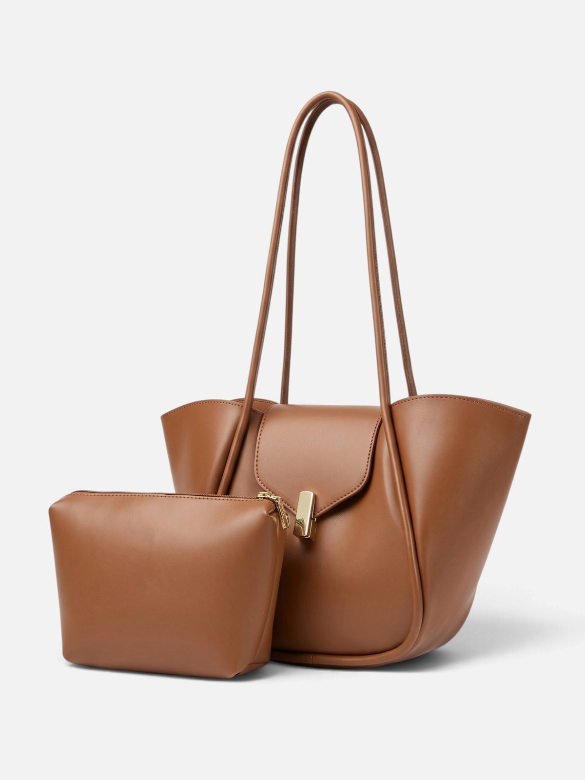 Sac Cabas Femme Simili Cuir Fermoir avec Pochette