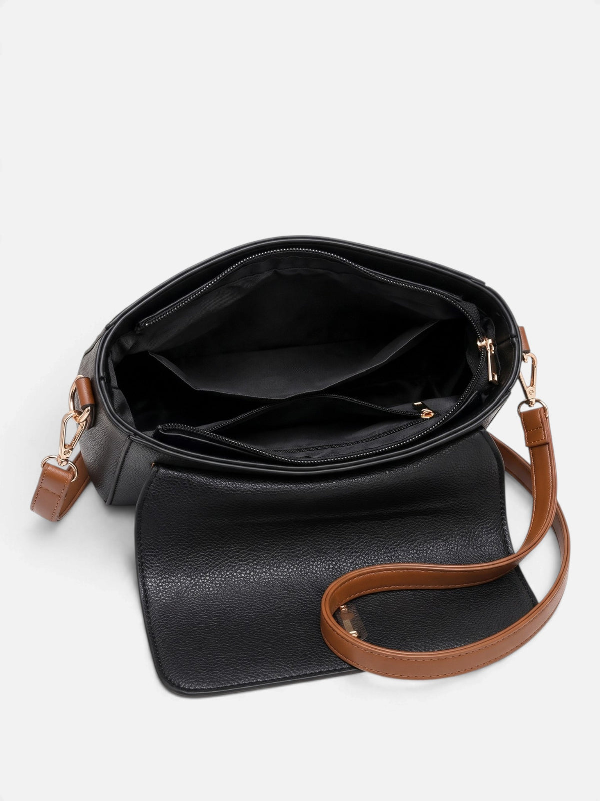 Women’s Leather Look Colour Block Crossbody Bag