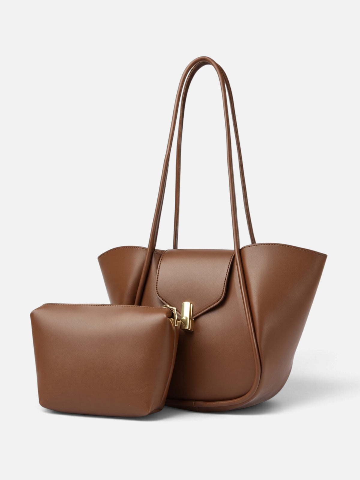 Sac Cabas Femme Simili Cuir Fermoir avec Pochette