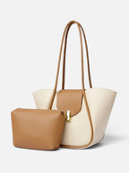 Sac Cabas Femme Simili Cuir Fermoir avec Pochette