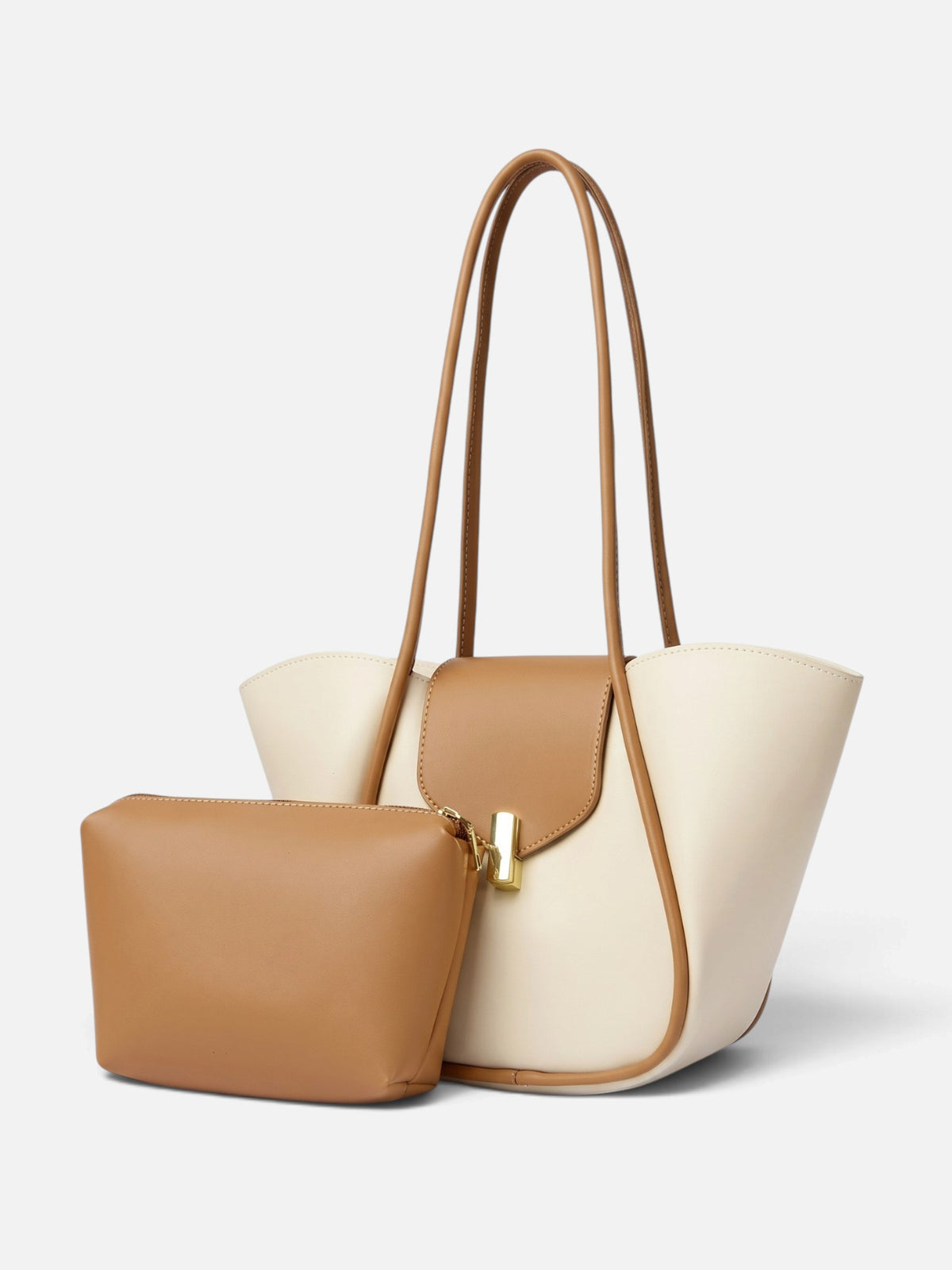 Sac Cabas Femme Simili Cuir Fermoir avec Pochette