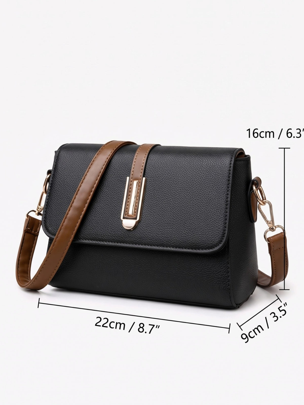 Women’s Leather Look Colour Block Crossbody Bag