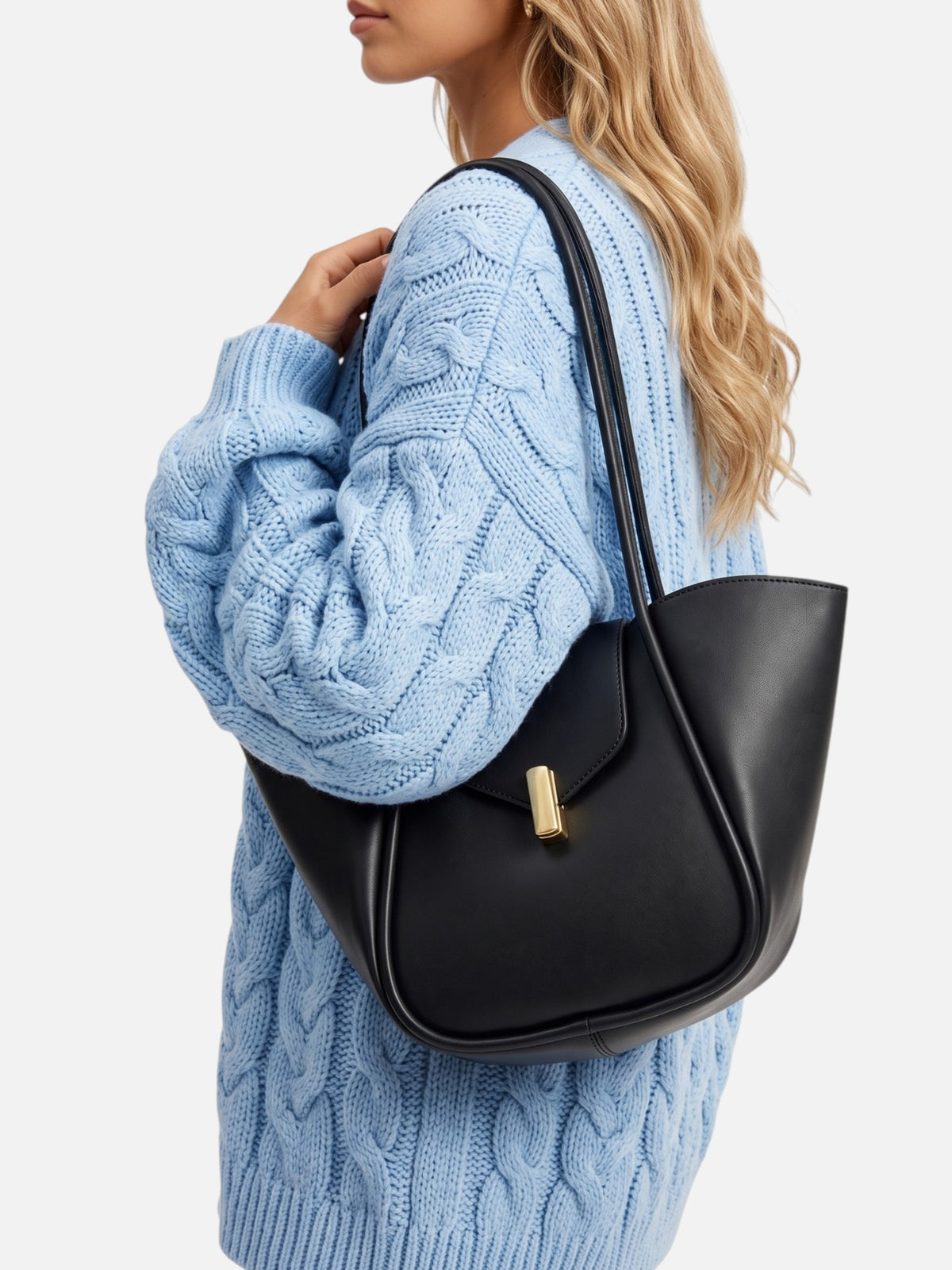 Sac Cabas Femme Simili Cuir Fermoir avec Pochette