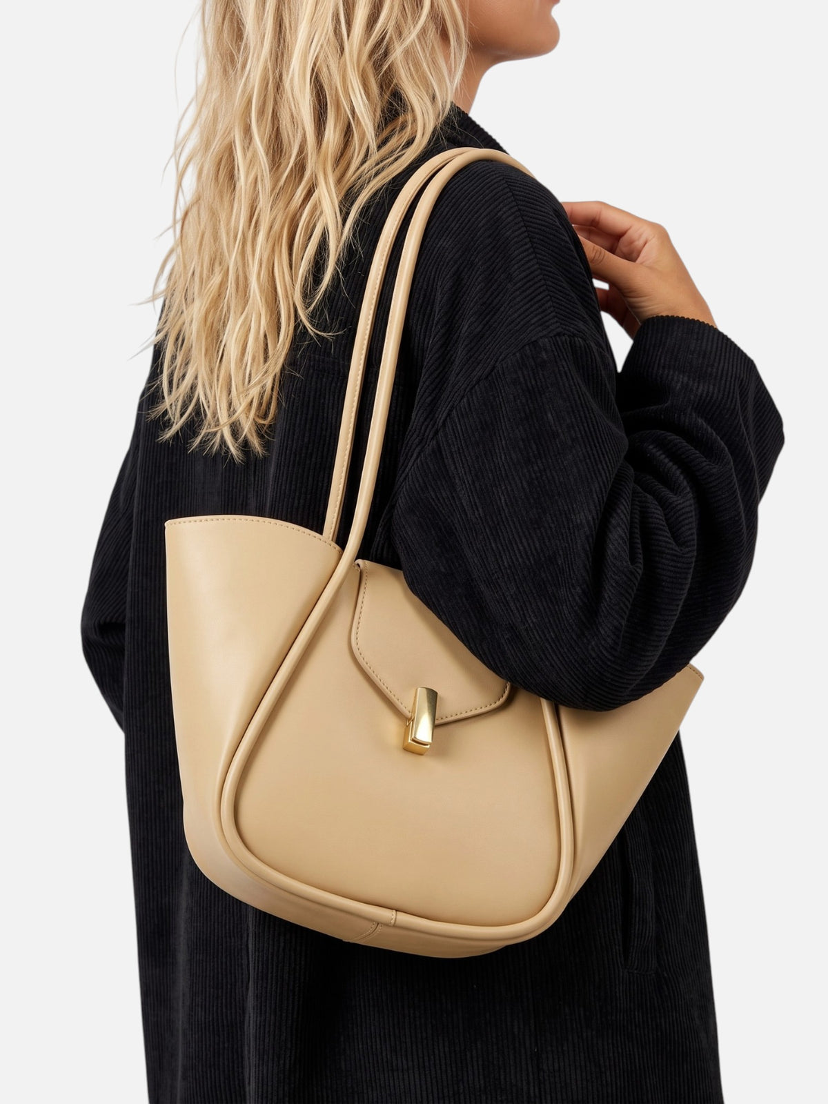 Sac Cabas Femme Simili Cuir Fermoir avec Pochette