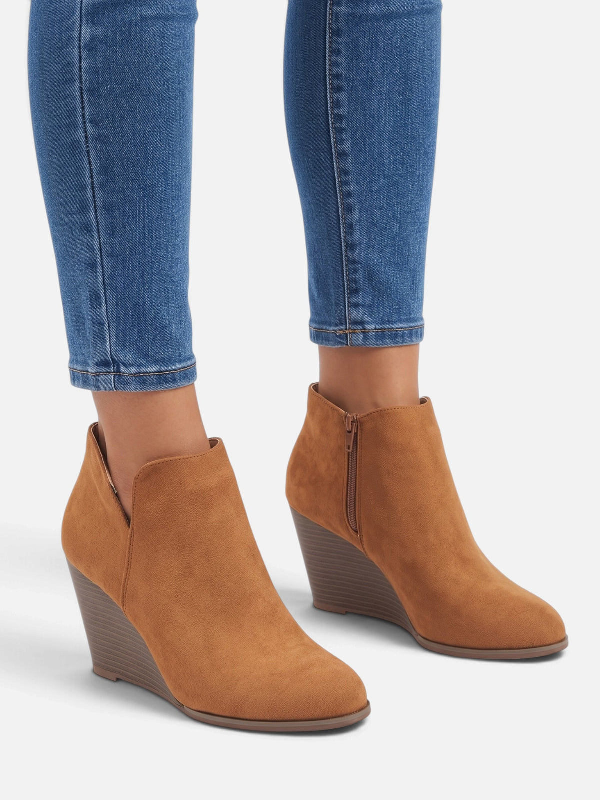 Bottines Compensées Femme Suédine
