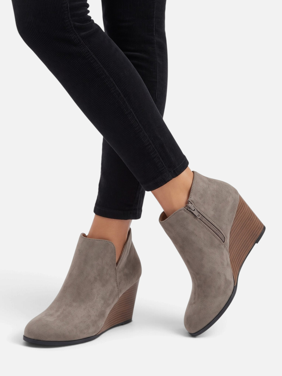 Bottines Compensées Femme Suédine