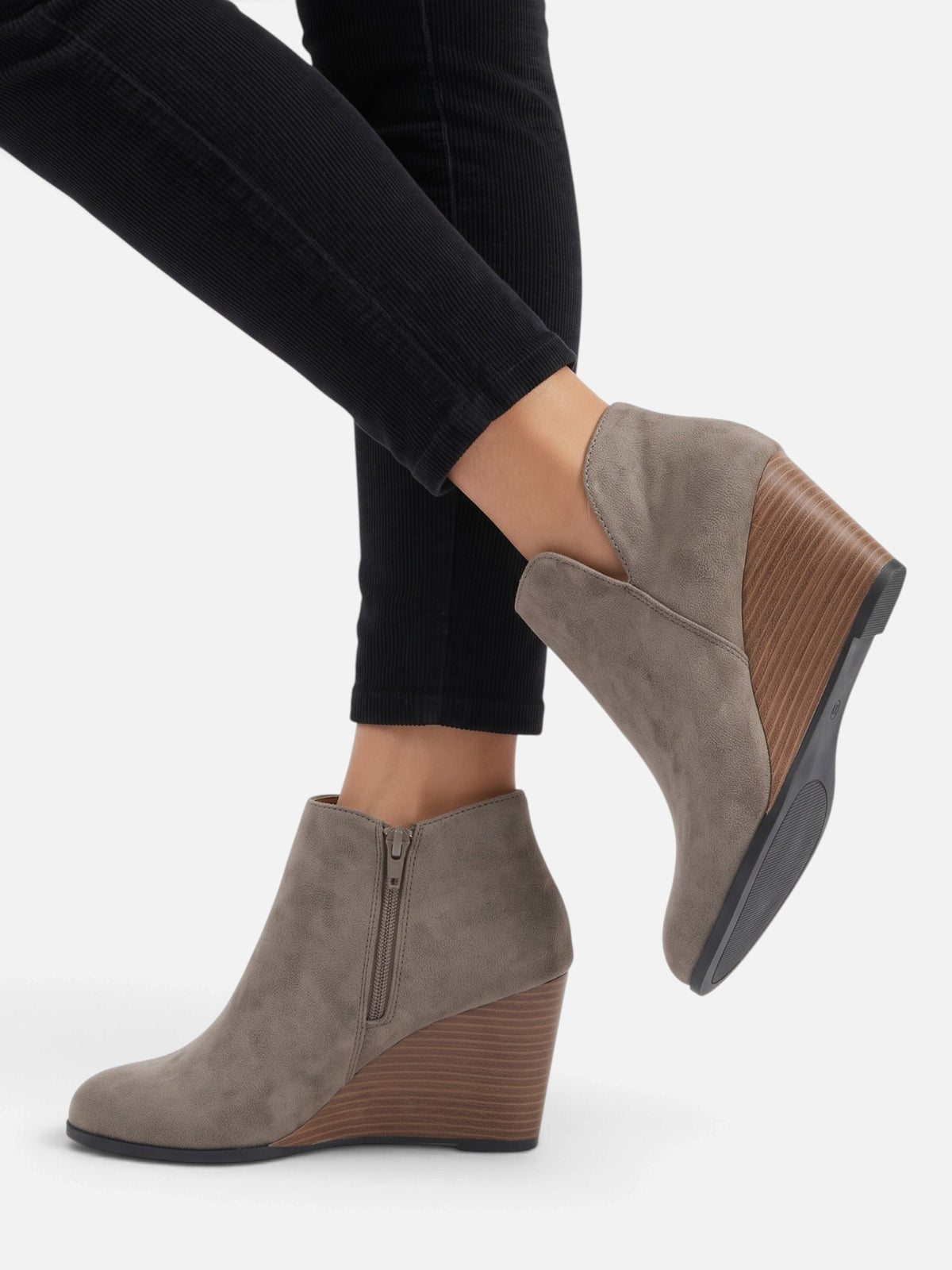 Bottines Compensées Femme Suédine