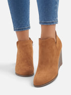 Bottines Compensées Femme Suédine