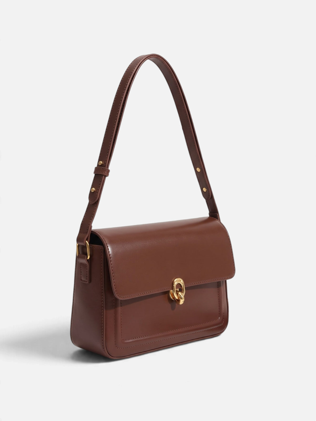 Sac Porté Épaule Femme Simili Cuir Anneau Doré