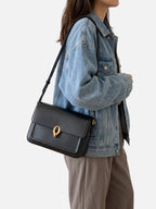 Sac Porté Épaule Femme Simili Cuir Anneau Doré