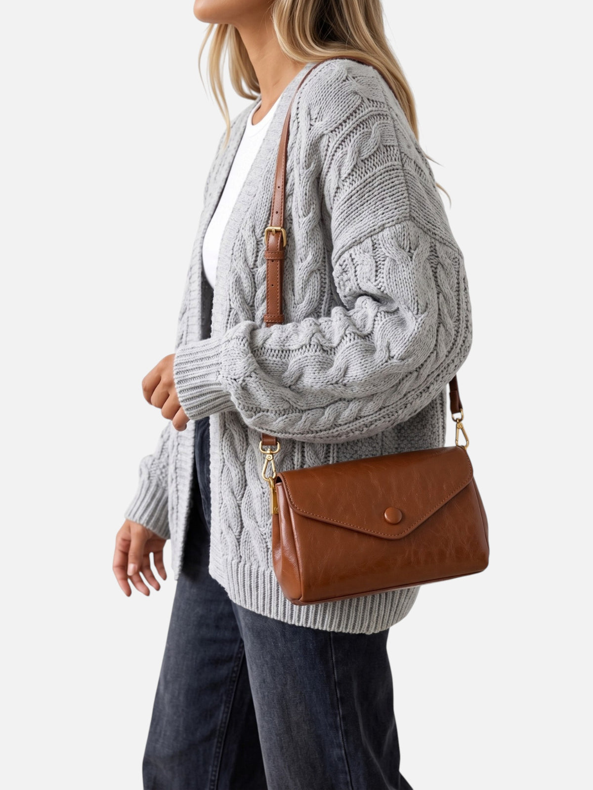 Sac Bandoulière Femme Simili Cuir Rabat Enveloppe