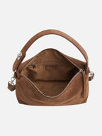 Sac Porté Épaule Femme Suédine Zippé