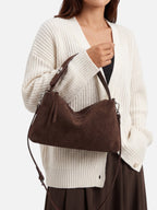 Sac Porté Épaule Femme Suédine Zippé